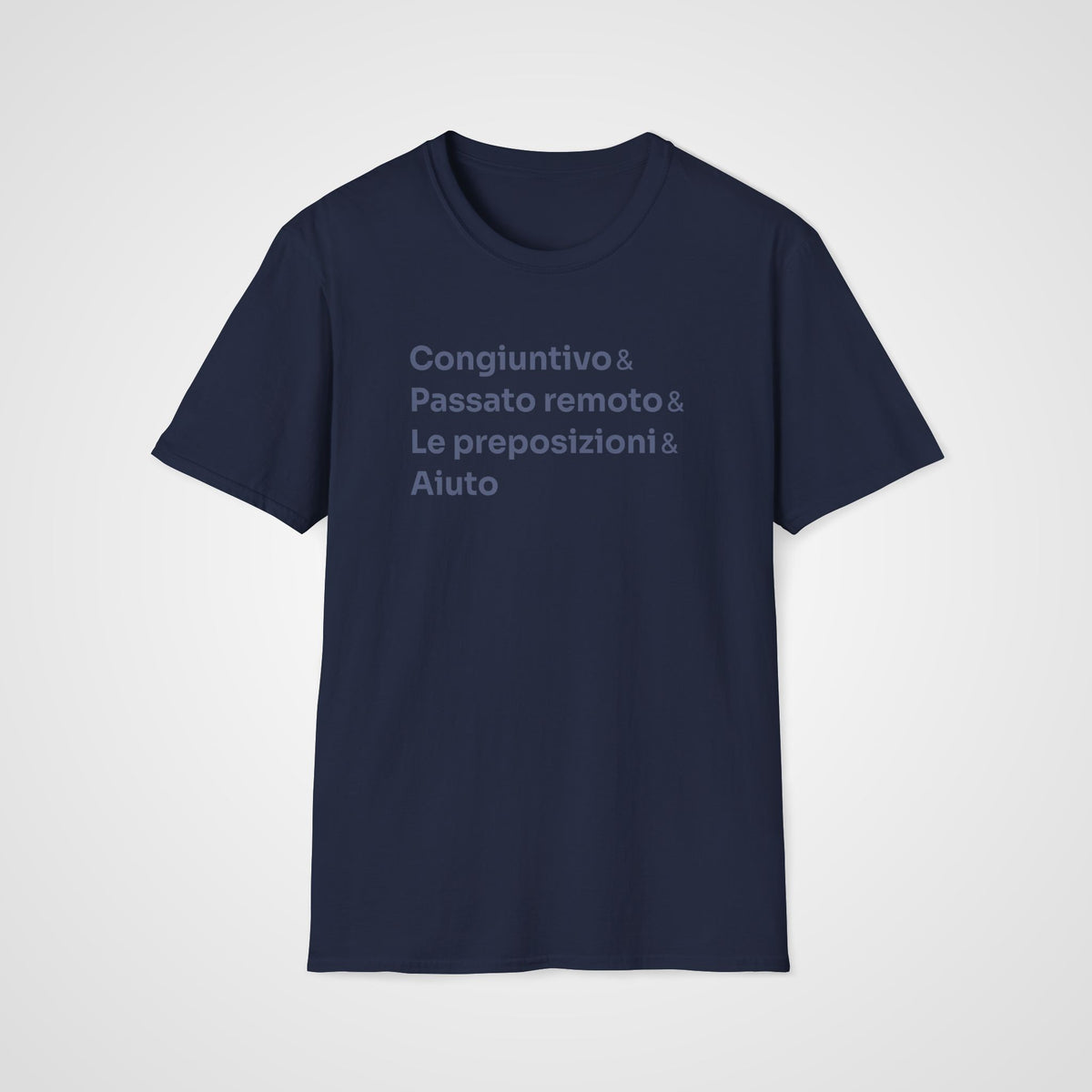 Italian Grammar Aiuto T-Shirt in Navy