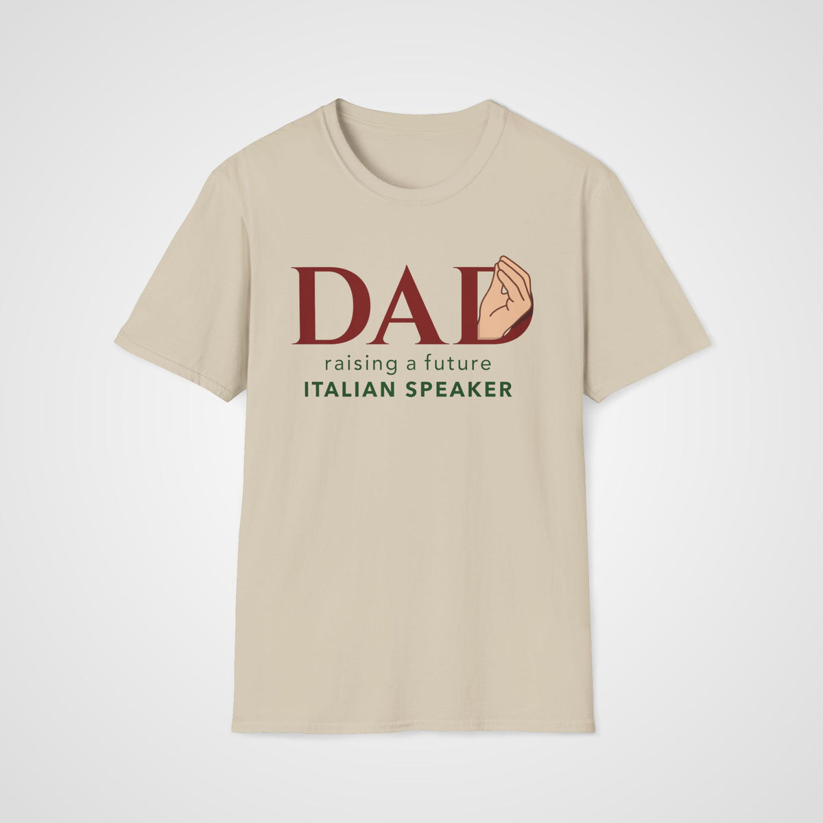 Italian Learner Dad T-Shirt in Sand