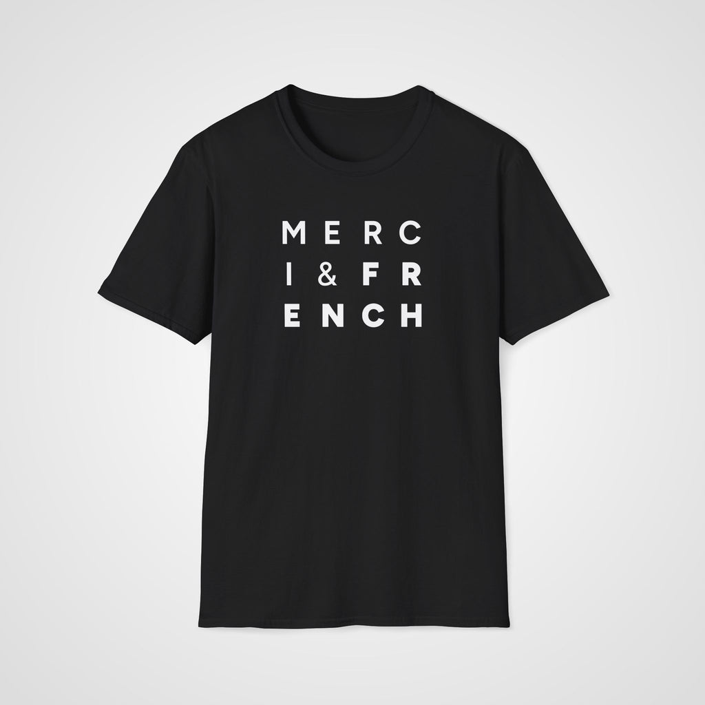 Merci & French T-Shirt in Black