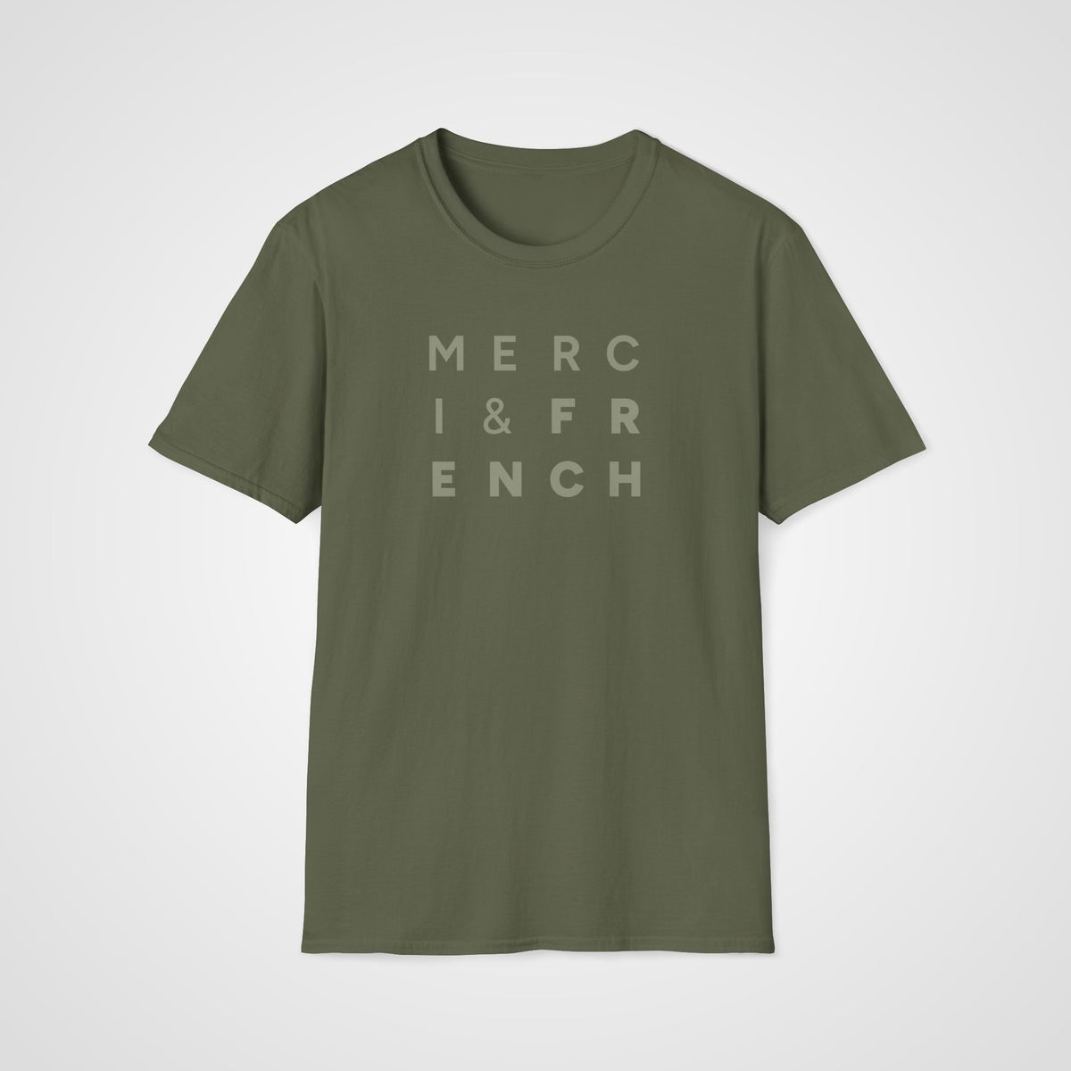 Merci & French T-Shirt in Military Green