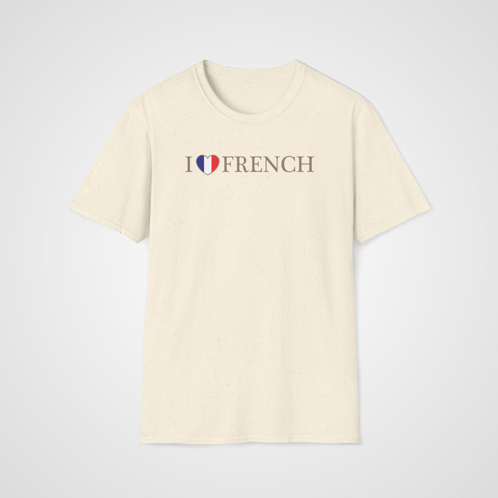 I Love French Flag Heart T-Shirt in Natural