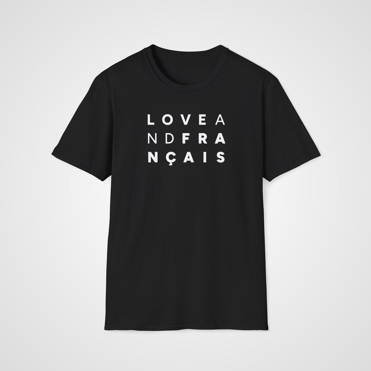 Love and Français T-Shirt in Black