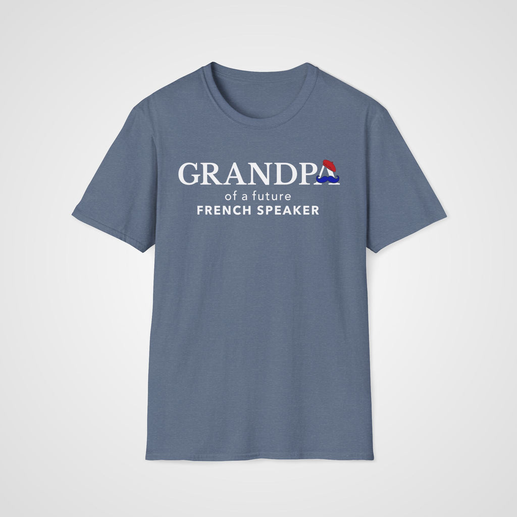 French Learner Grandpa T-Shirt in Heather Indigo