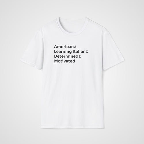 American Italian Learner T-Shirt in White