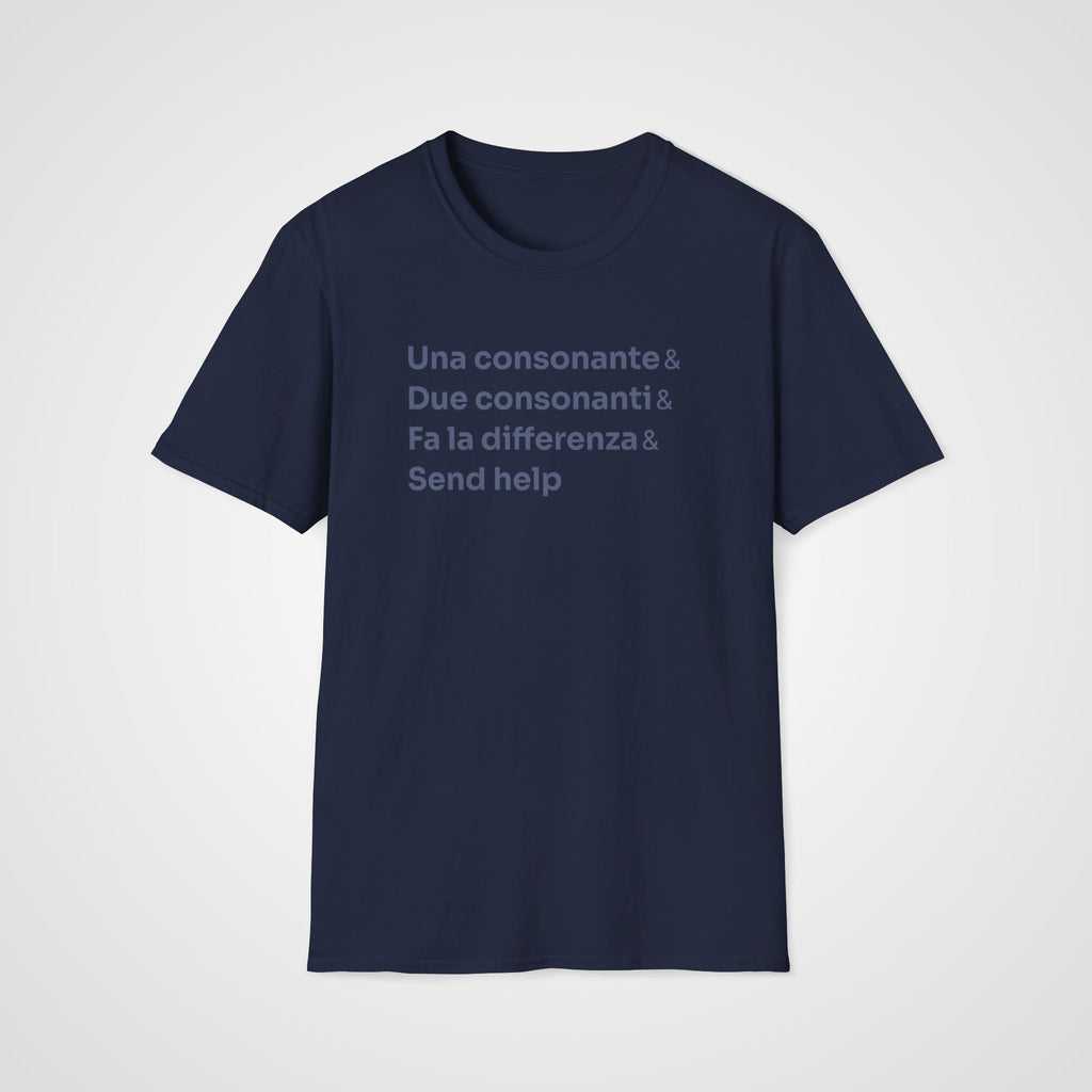 Italian Consonants T-Shirt in Navy