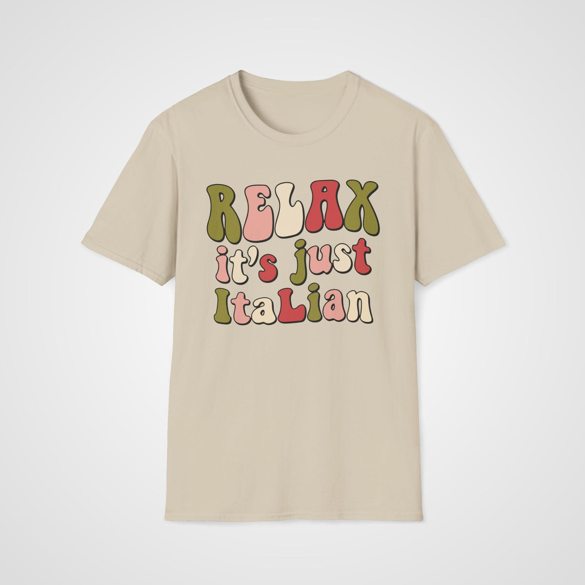 Relax It's Just Italian T-Shirt in Sand