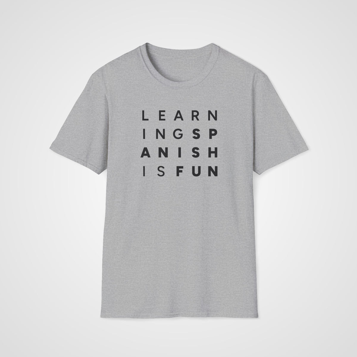 Learning Spanish Is Fun T-Shirt in Sport Gray
