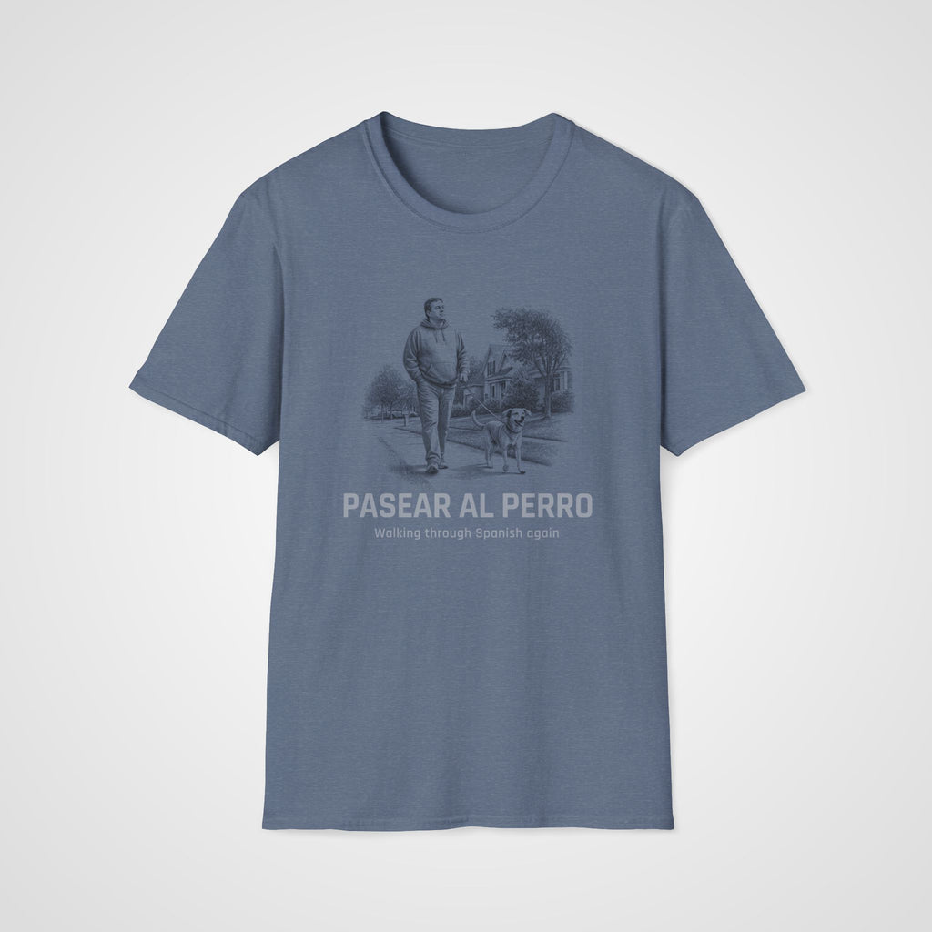 Pasear al Perro T-Shirt in Heather Indigo