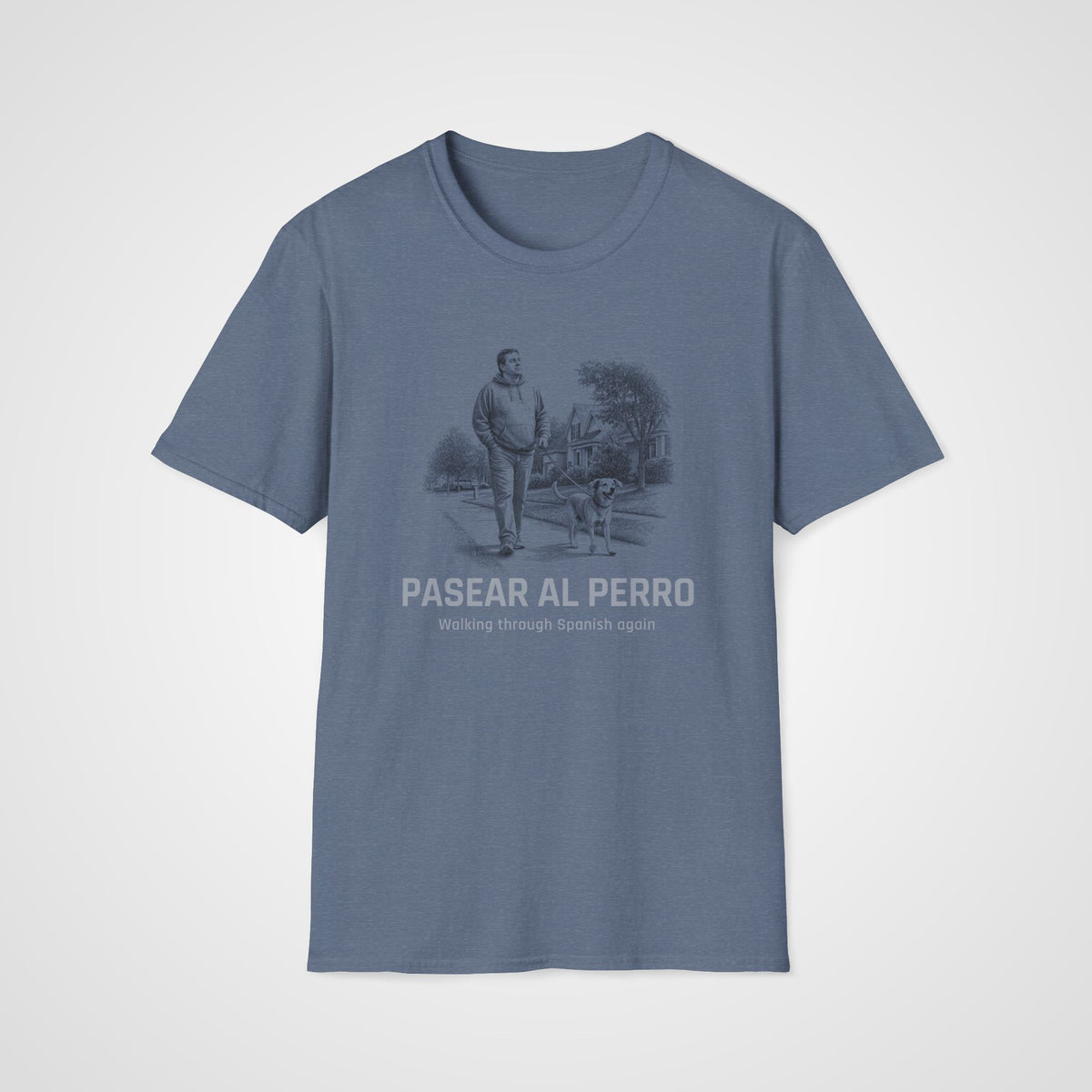 Pasear al Perro T-Shirt in Heather Indigo