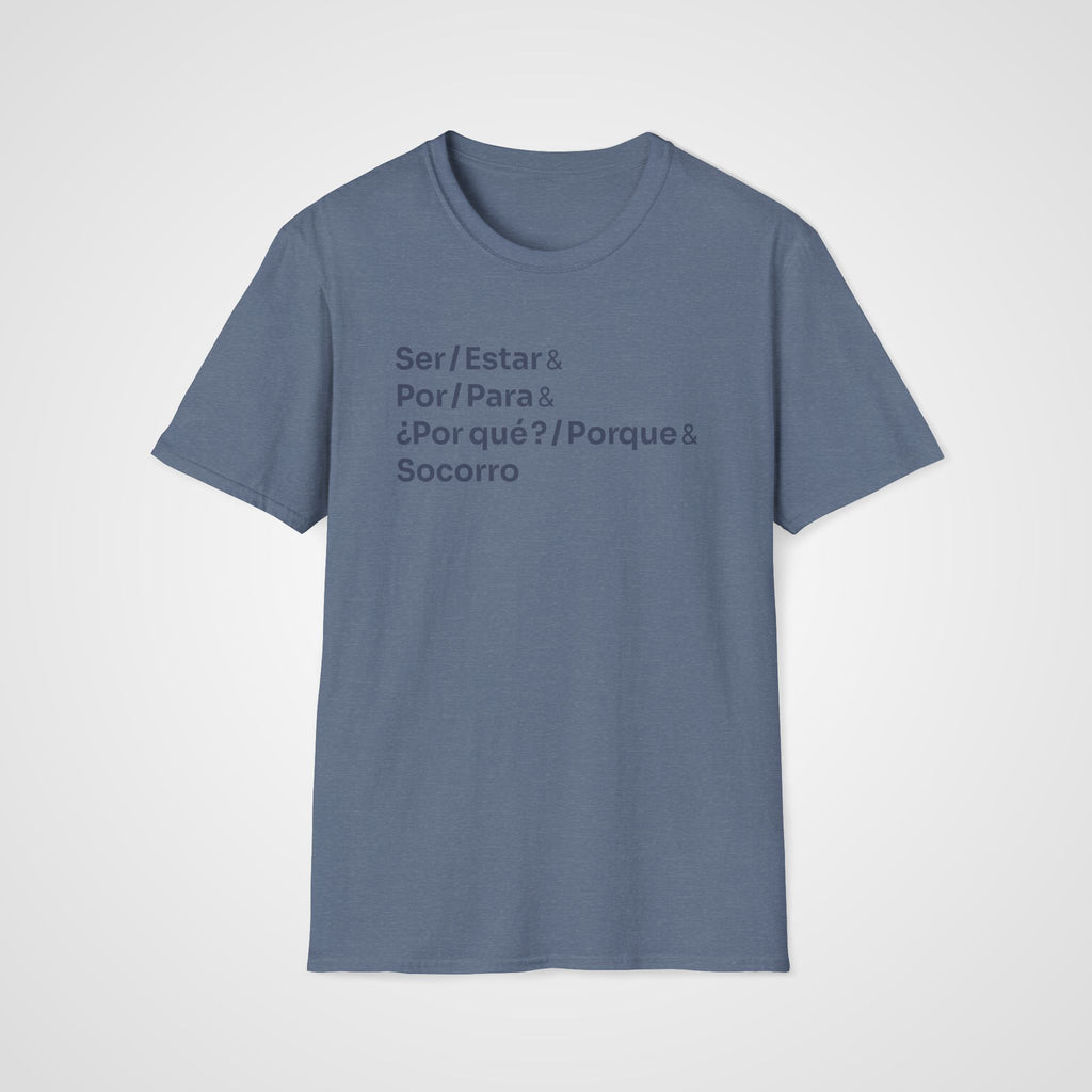 Spanish Socorro T-Shirt in Heather Indigo