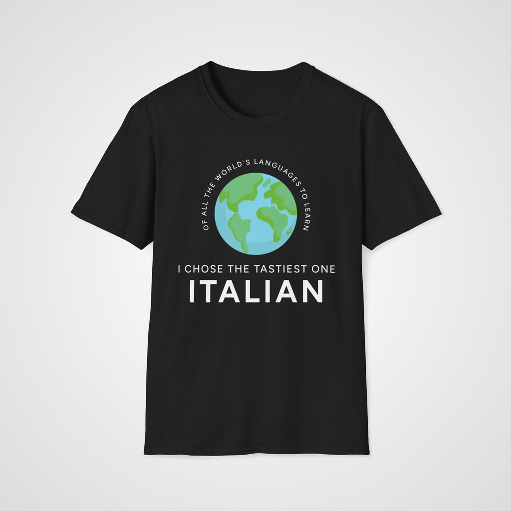 Italian Tastiest Language T-Shirt in Black