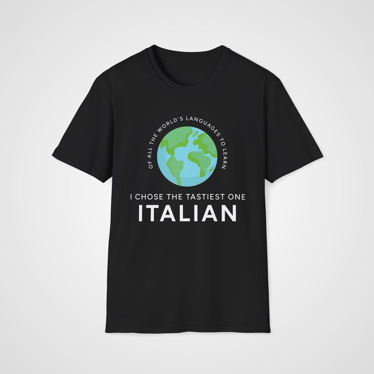 Italian Tastiest Language T-Shirt in Black