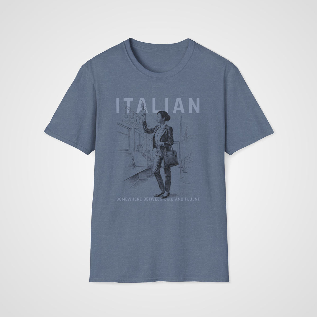 Between Ciao and Fluent T-Shirt in Heather Indigo