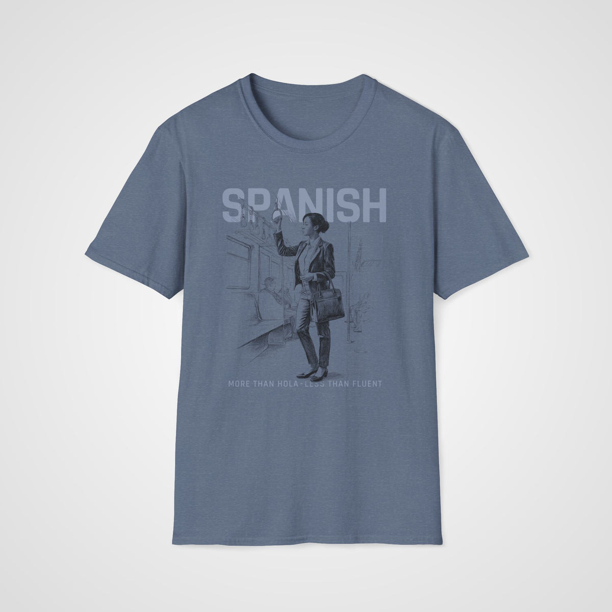 More Than Hola T-Shirt in Heather Indigo