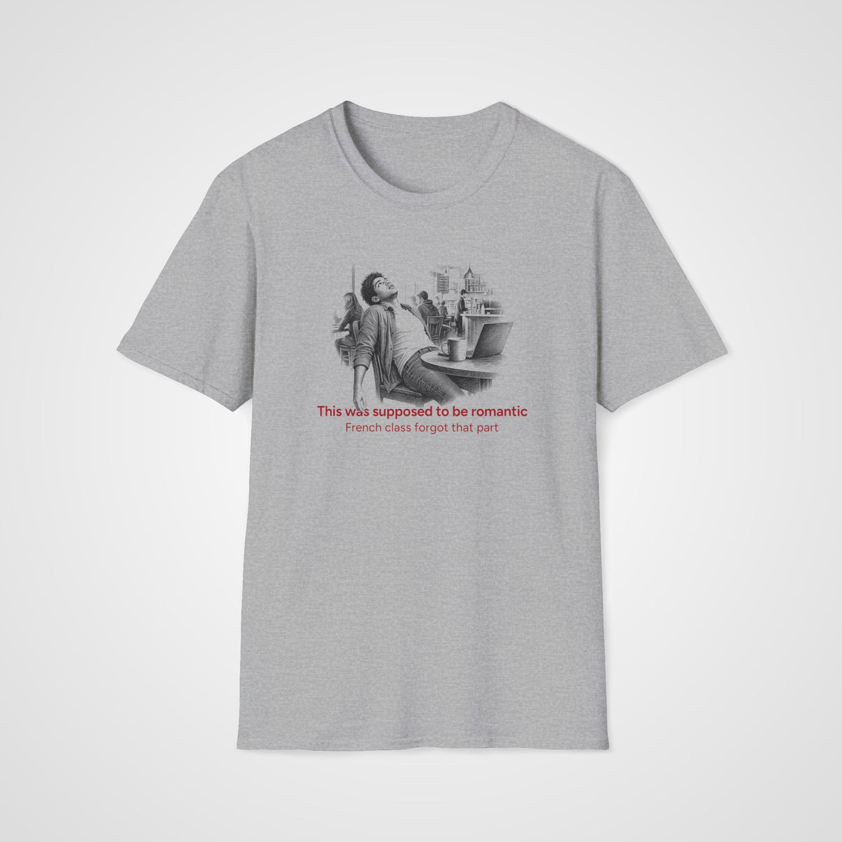 Where’s the Romance? T-Shirt in Sport Gray