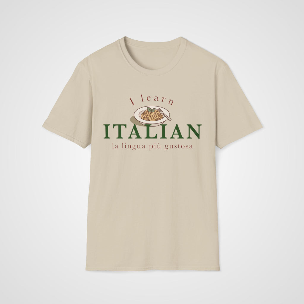Italian Tasty Language T-Shirt in Sand