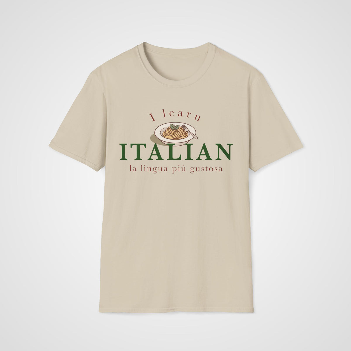 Italian Tasty Language T-Shirt in Sand