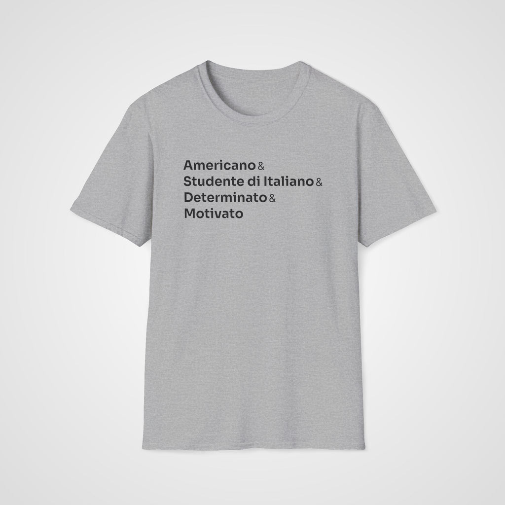 Motivato Italian Learner T-Shirt in Sport Gray