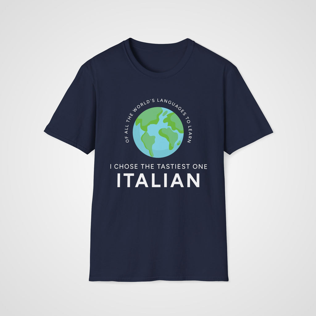 Italian Tastiest Language T-Shirt in Navy
