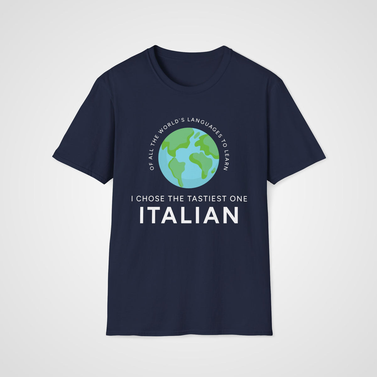 Italian Tastiest Language T-Shirt in Navy
