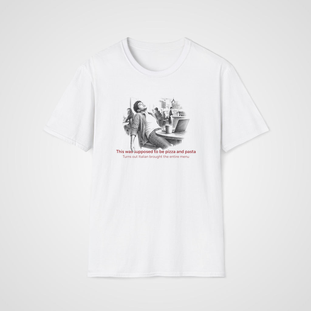 Pizza and Pasta Italian T-Shirt in White