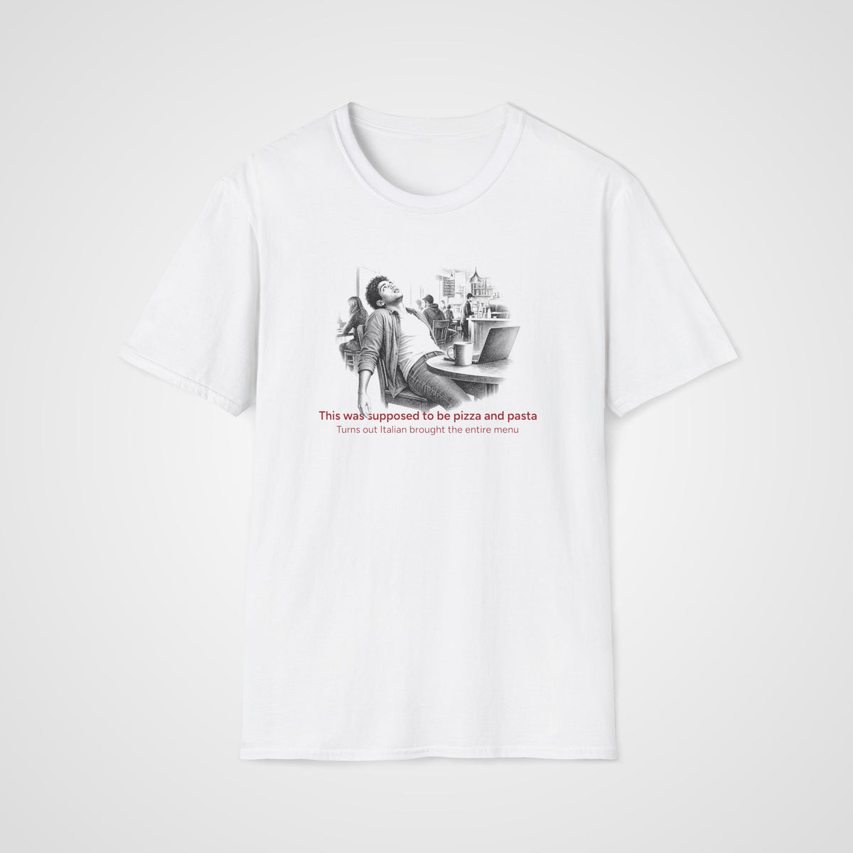 Pizza and Pasta Italian T-Shirt in White