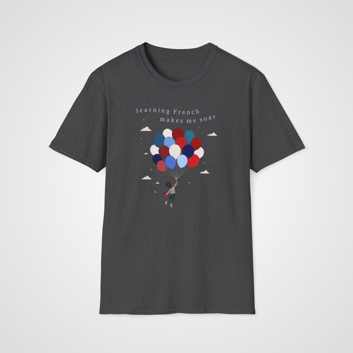 Soaring with French T-Shirt in Dark Heather