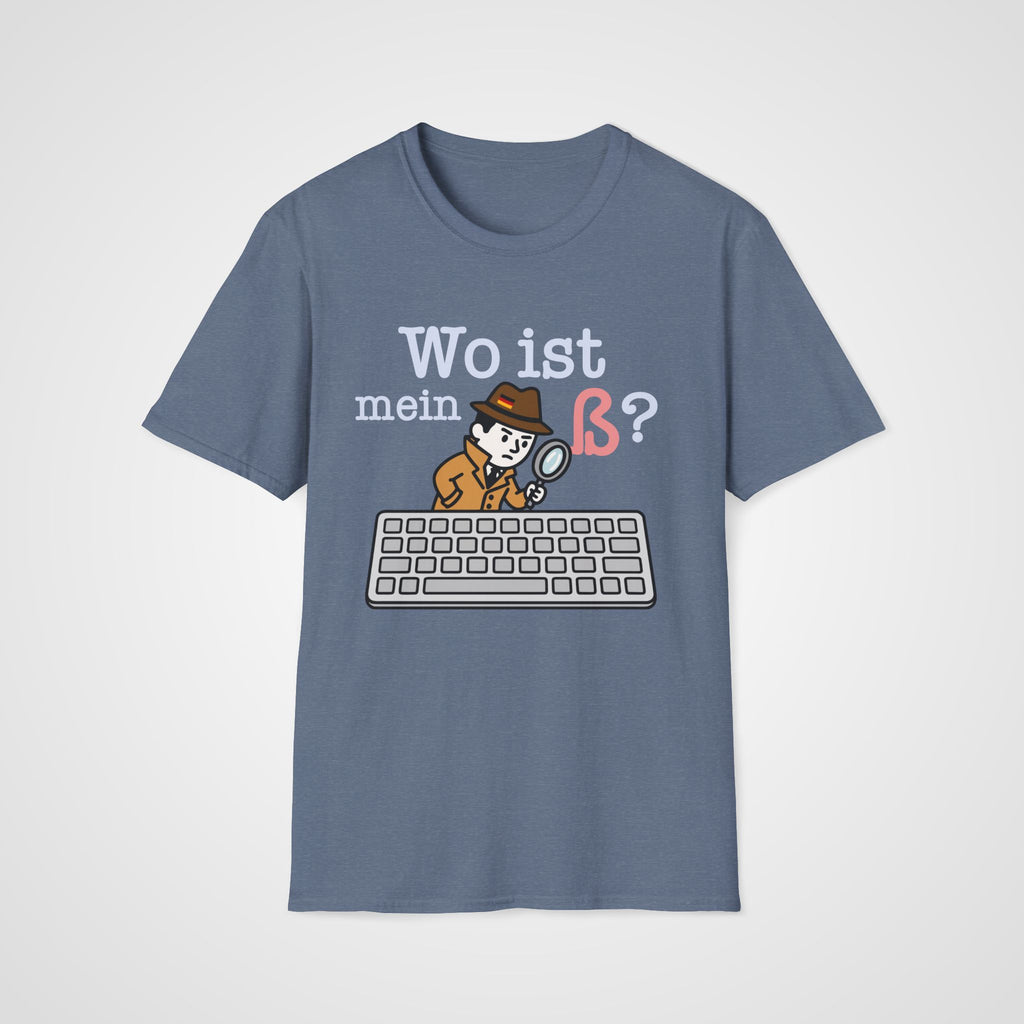 Wo Ist mein ß German T-Shirt in Heather Indigo