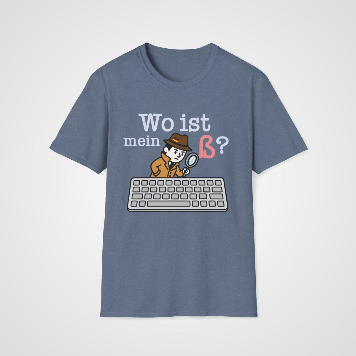 Wo Ist mein ß German T-Shirt in Heather Indigo