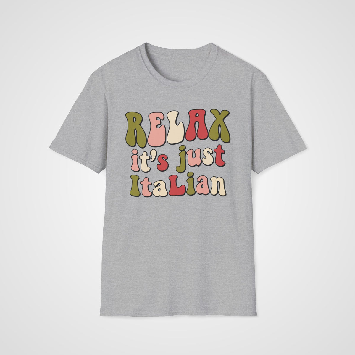 Relax It's Just Italian T-Shirt in Sport Gray