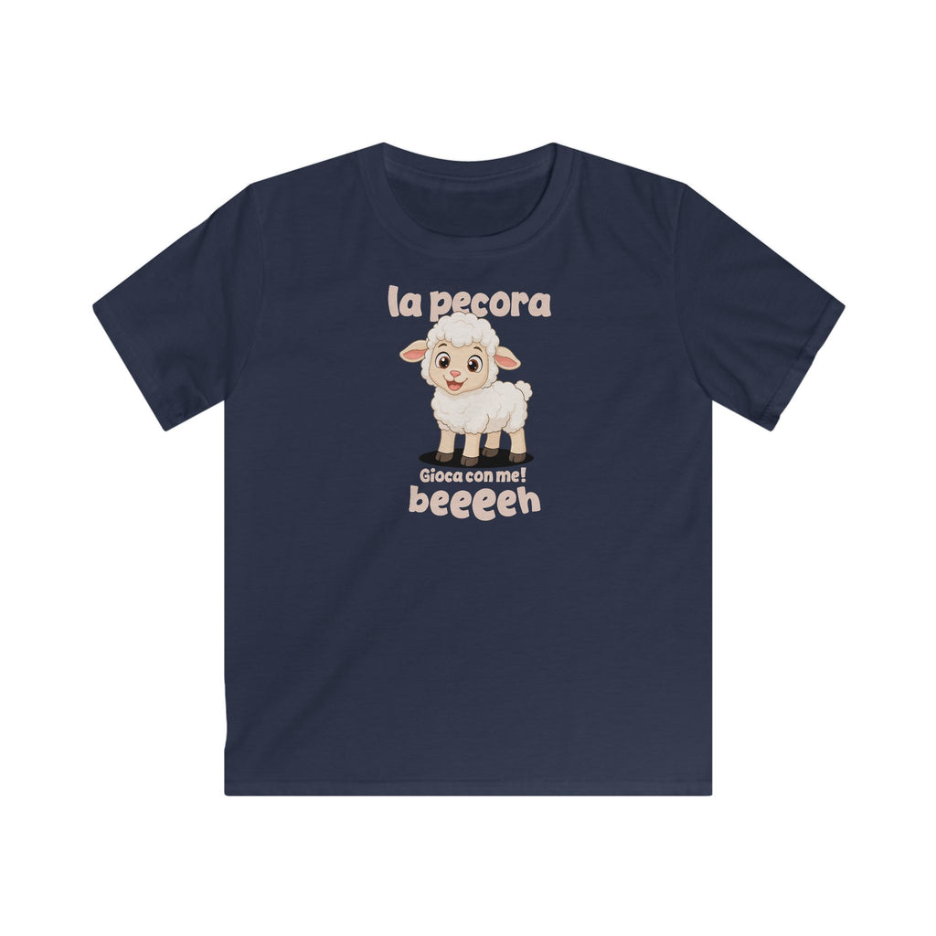 Italian Sheep Kids T-Shirt in Navy