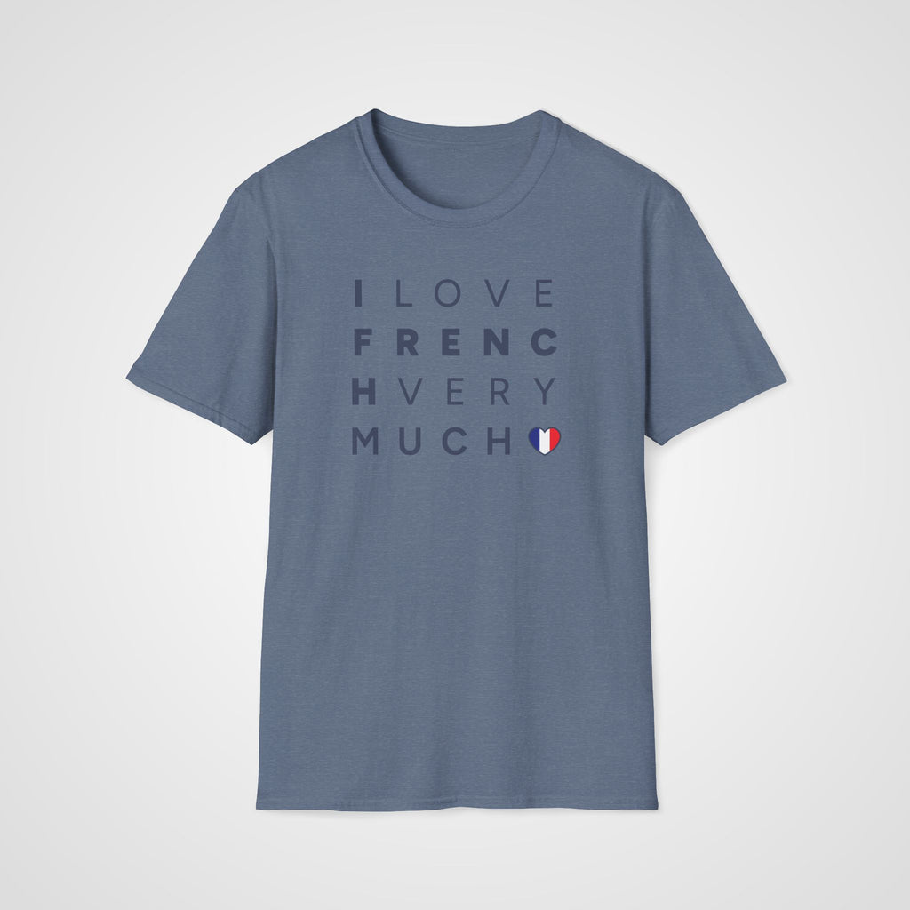 I Love French Very Much T-Shirt in Heather Indigo