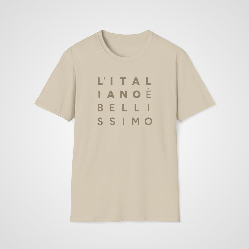 L'Italiano è Bellissimo T-Shirt in Sand