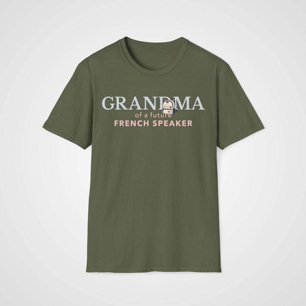 French Learner Grandma T-Shirt in Military Green