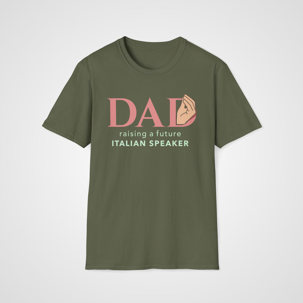 Italian Learner Dad T-Shirt in Military Green