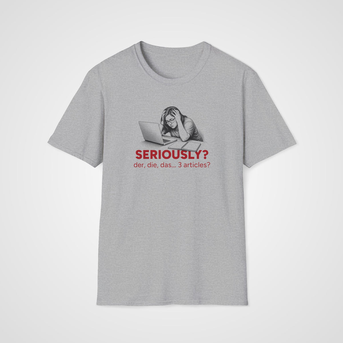 German Articles T-Shirt in Sport Gray