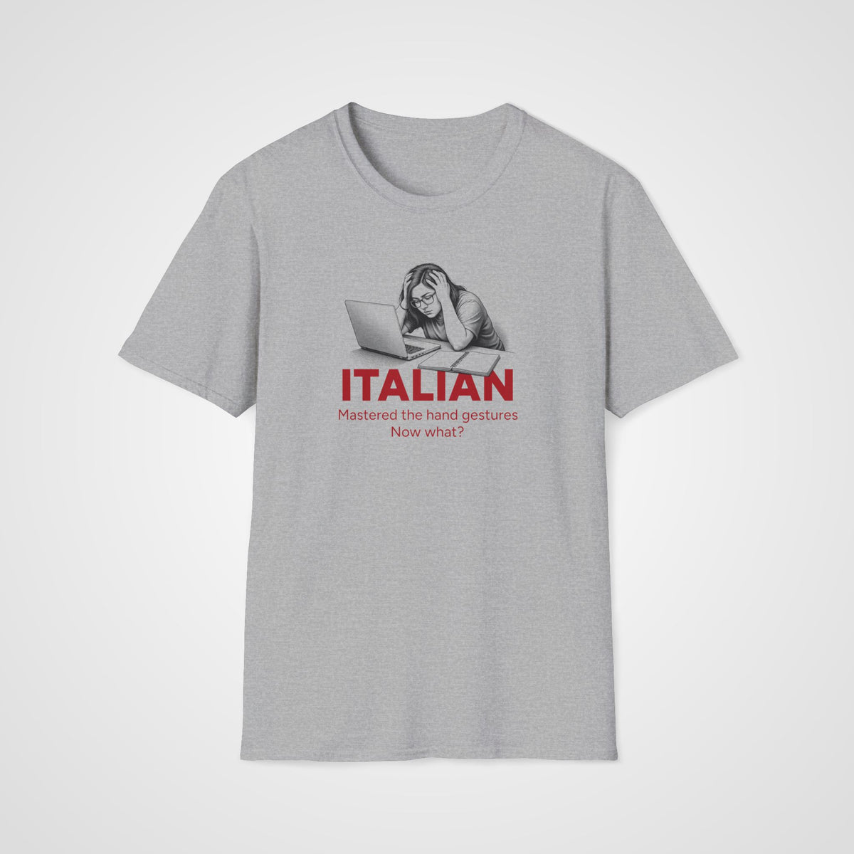 Italian Hand Gestures T-Shirt in Sport Gray