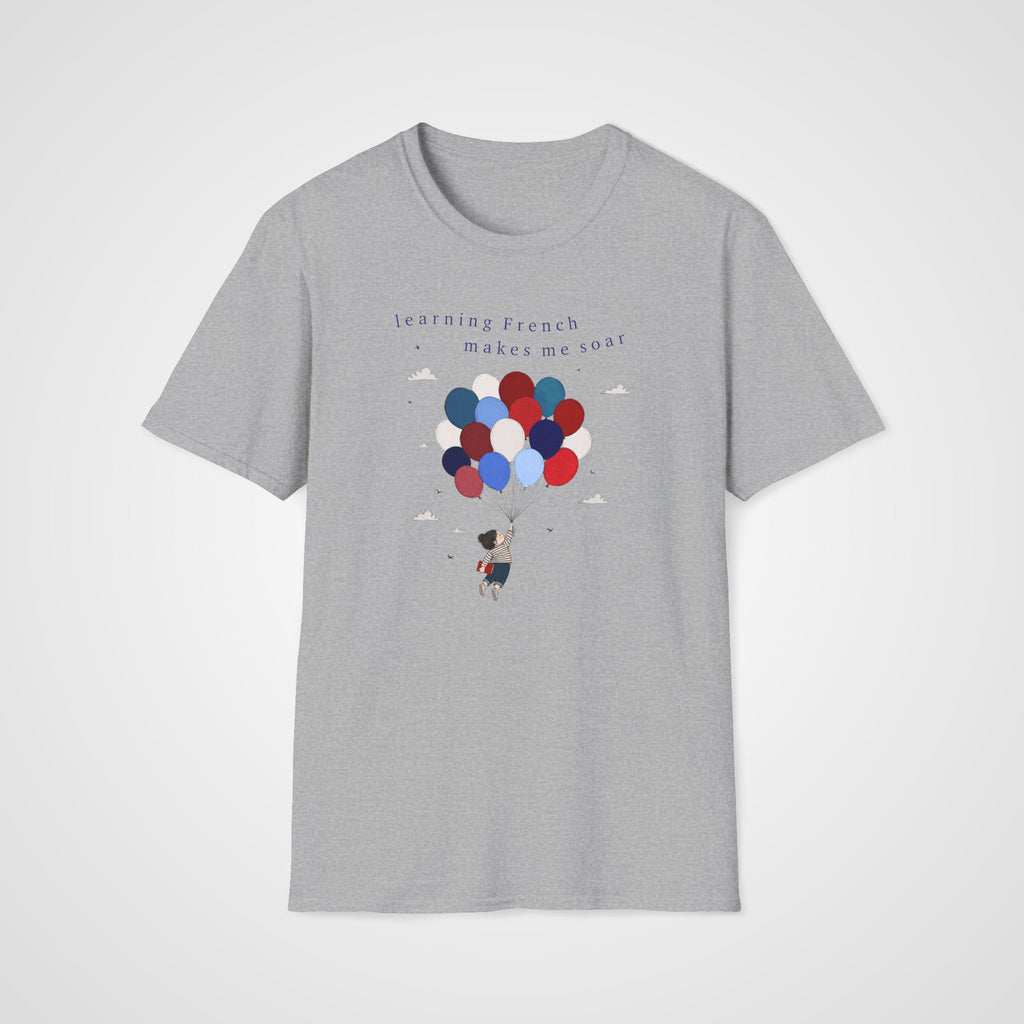 French & Balloons T-Shirt in Sport Gray