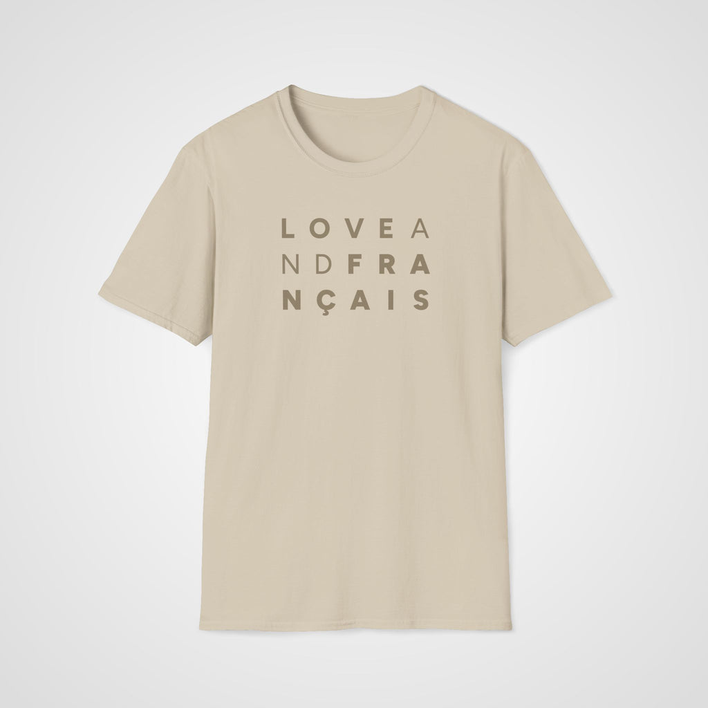 Love and Français T-Shirt in Sand