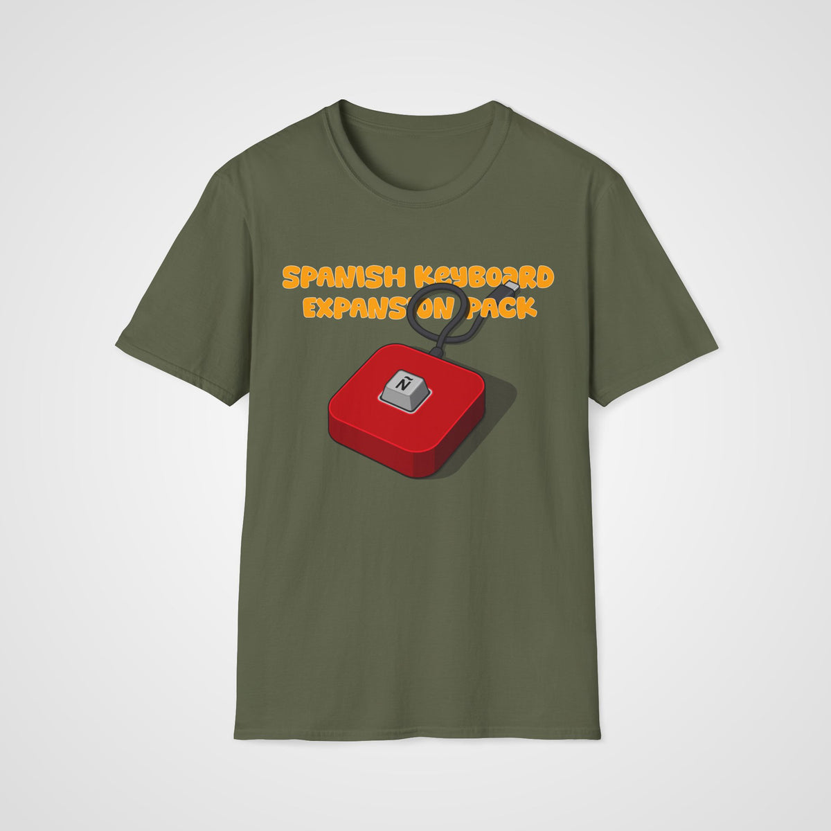 Spanish Keyboard Ñ T-Shirt in Military Green