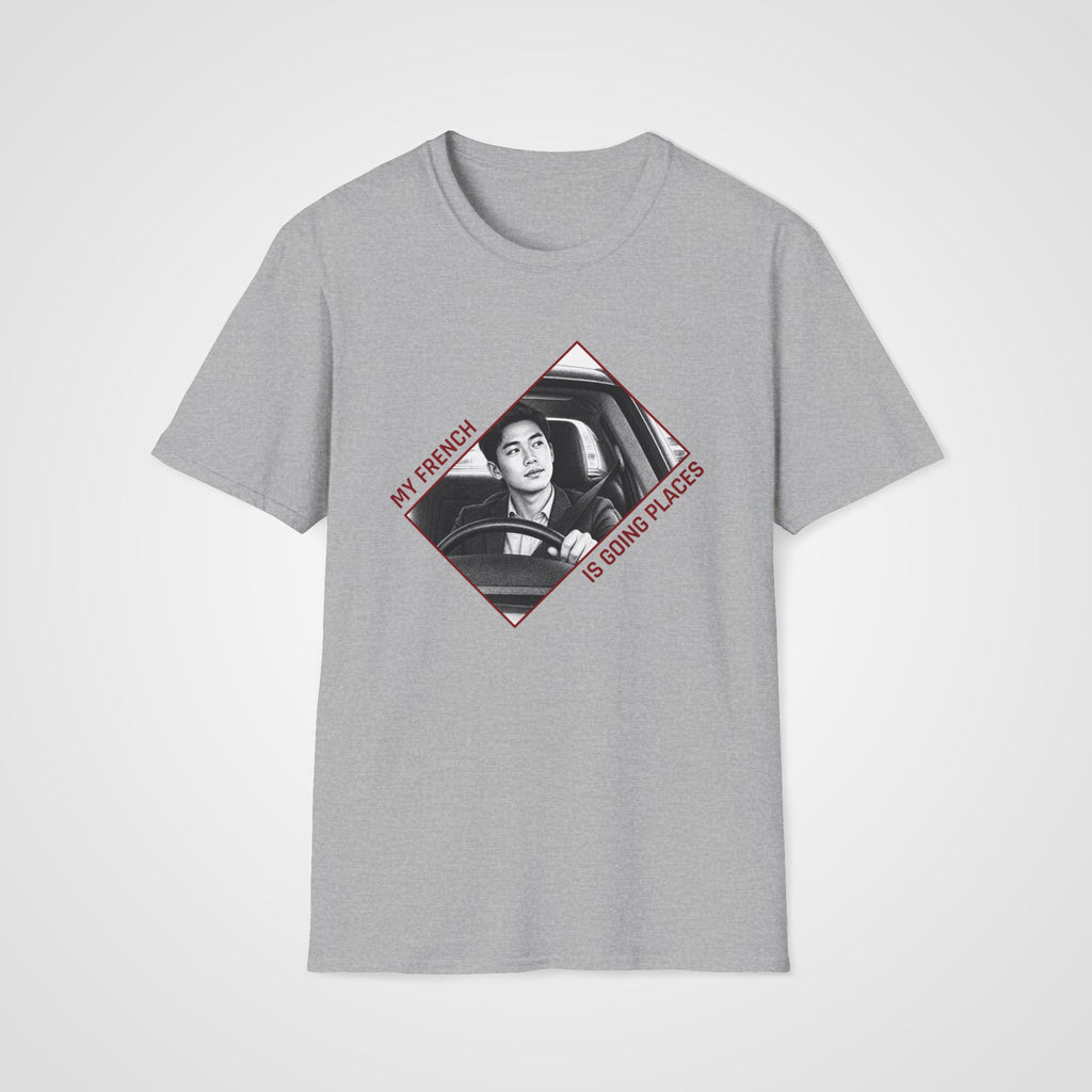 French is going Places T-Shirt in Sport Gray