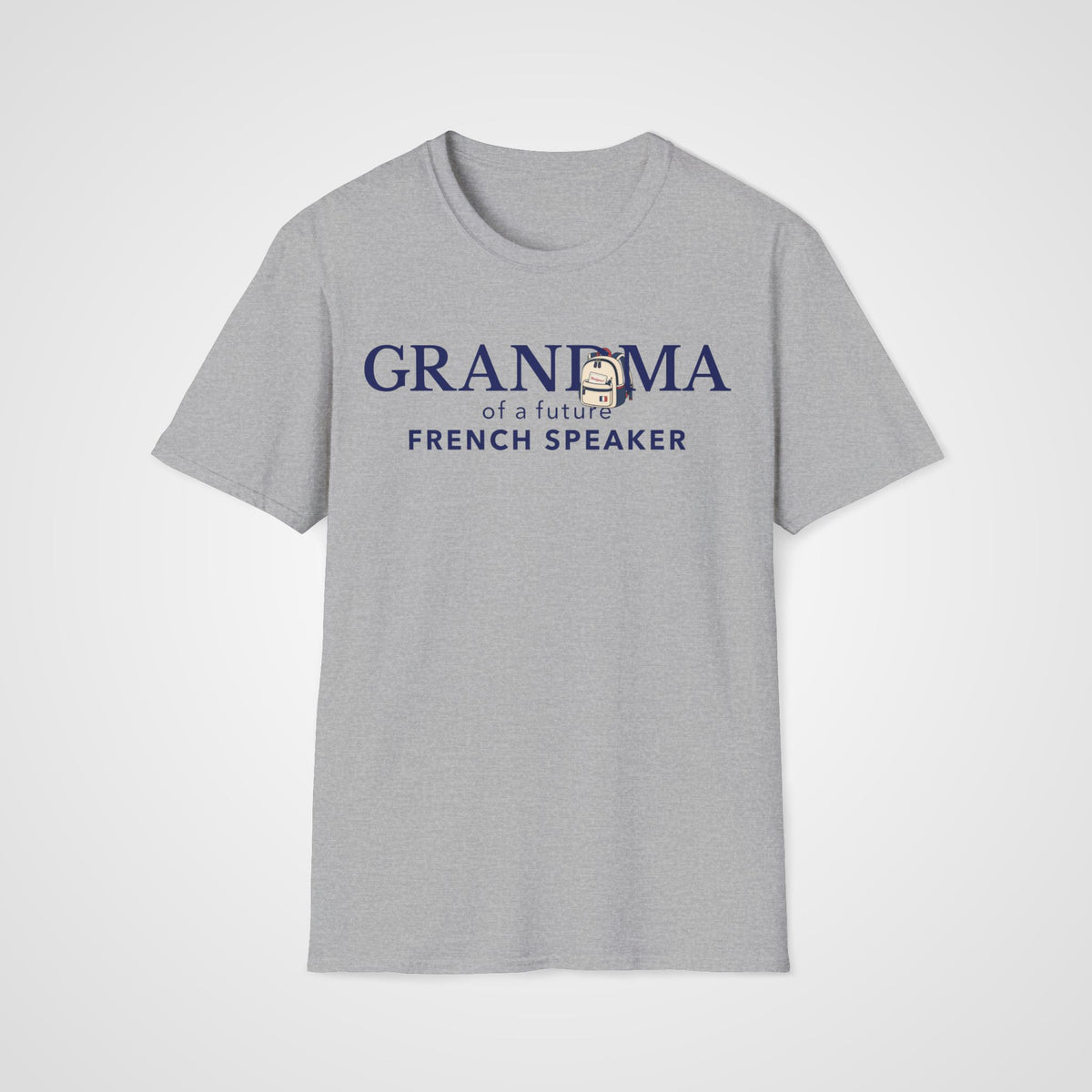 French Learner Grandma T-Shirt in Sport Gray