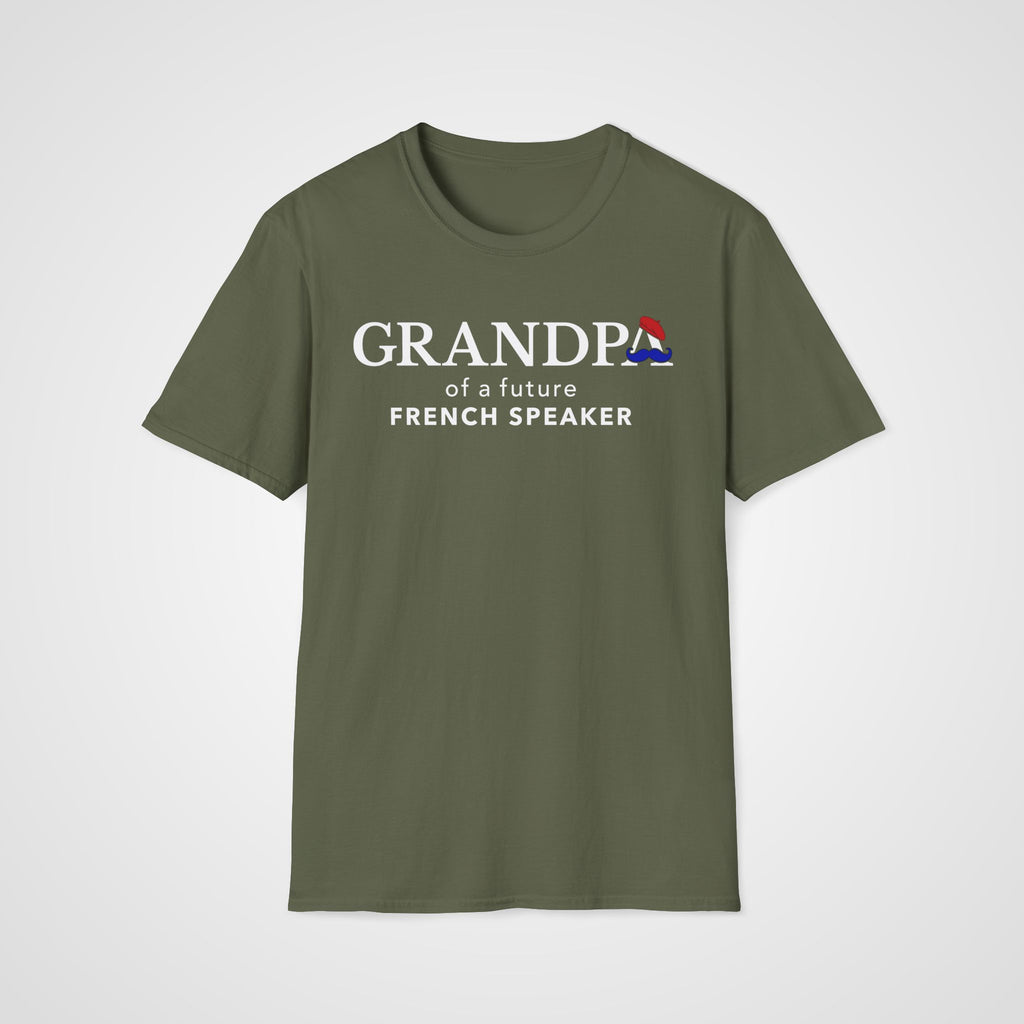 French Learner Grandpa T-Shirt in Military Green