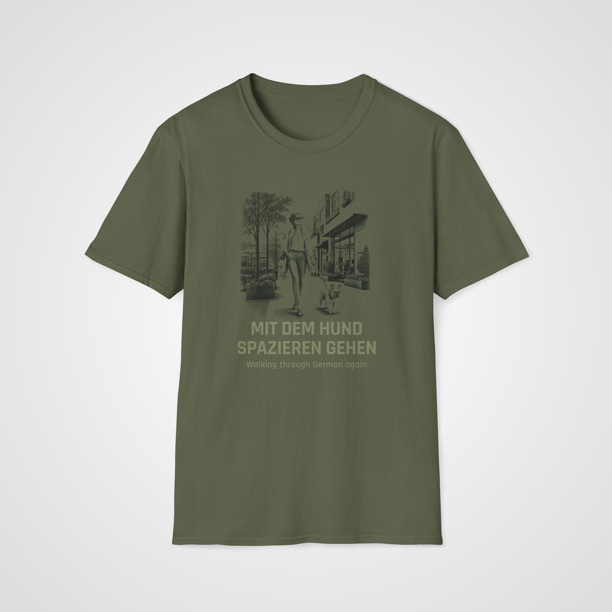 German Dog Walk T-Shirt in Military Green