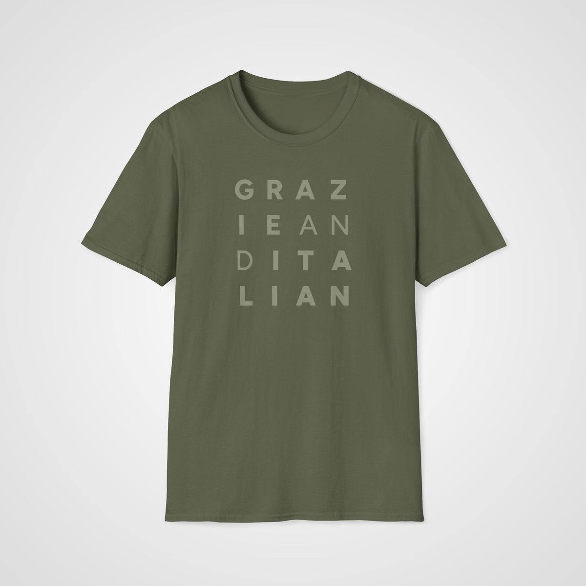 Grazie & Italian T-Shirt in Military Green