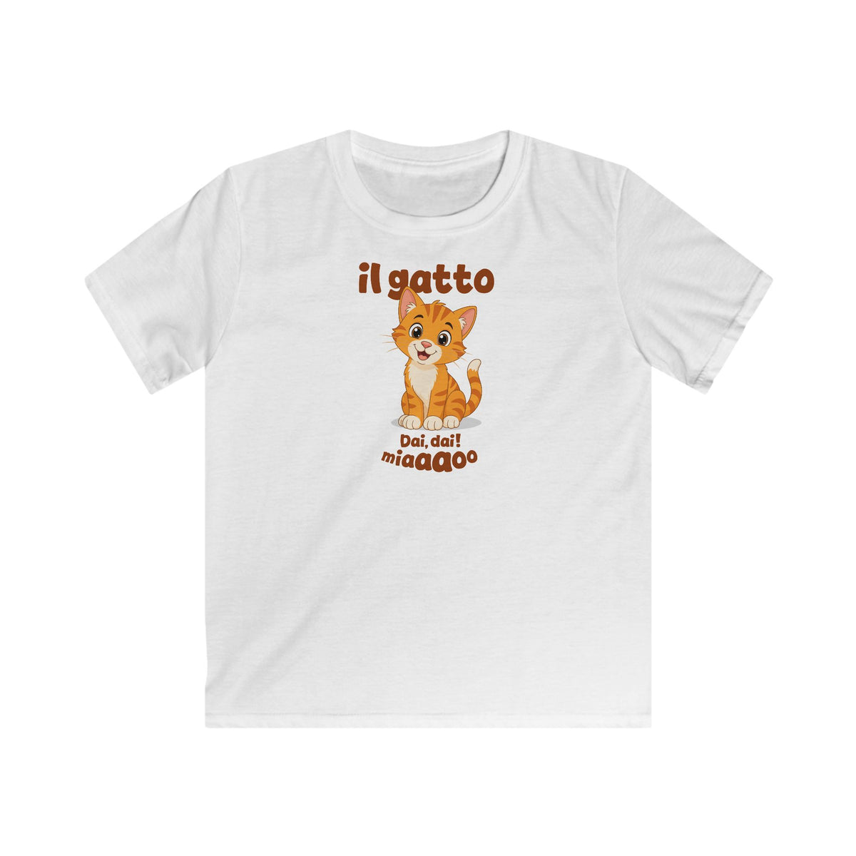 Il Gatto Miaaao Kids T-Shirt in White