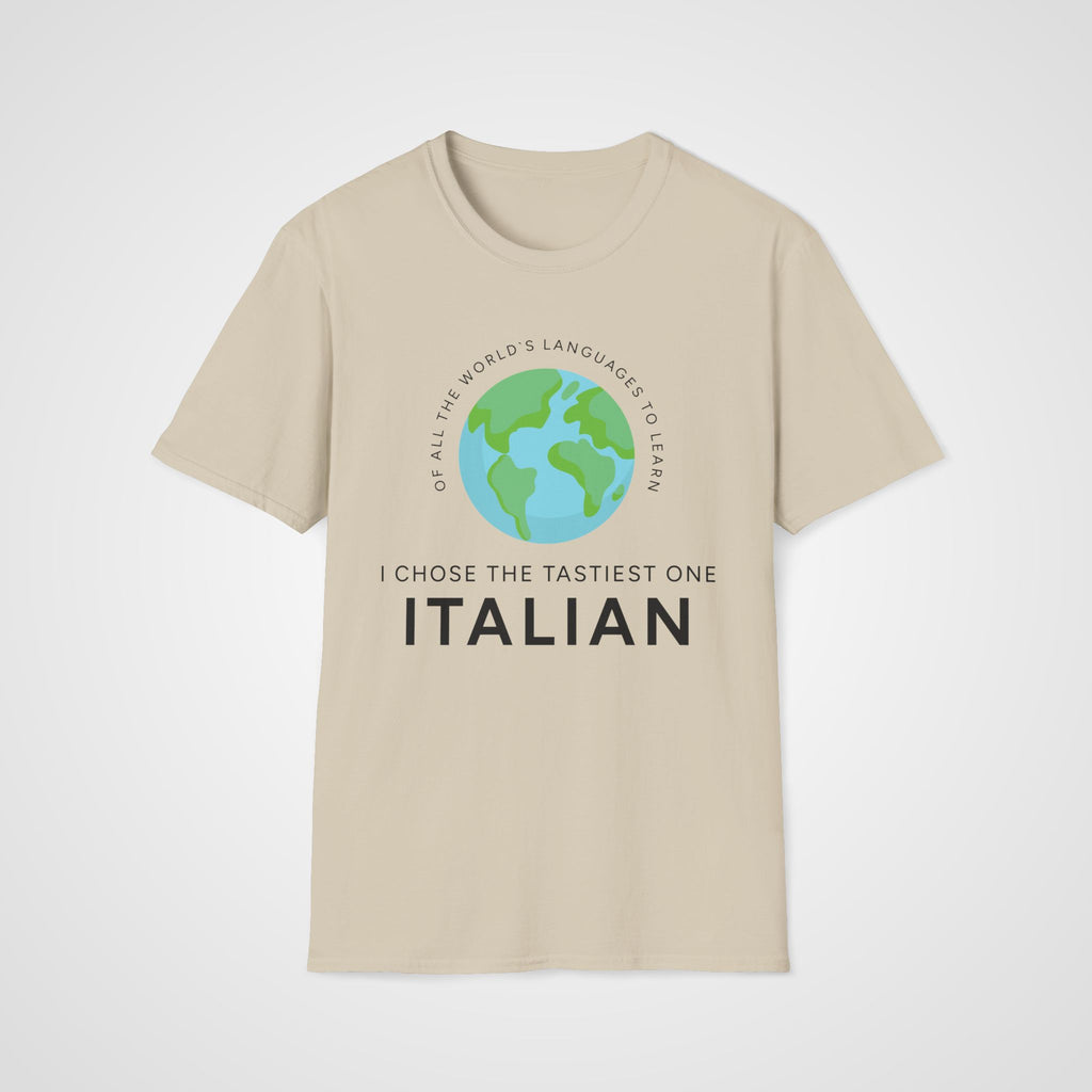Italian Tastiest Language T-Shirt in Sand