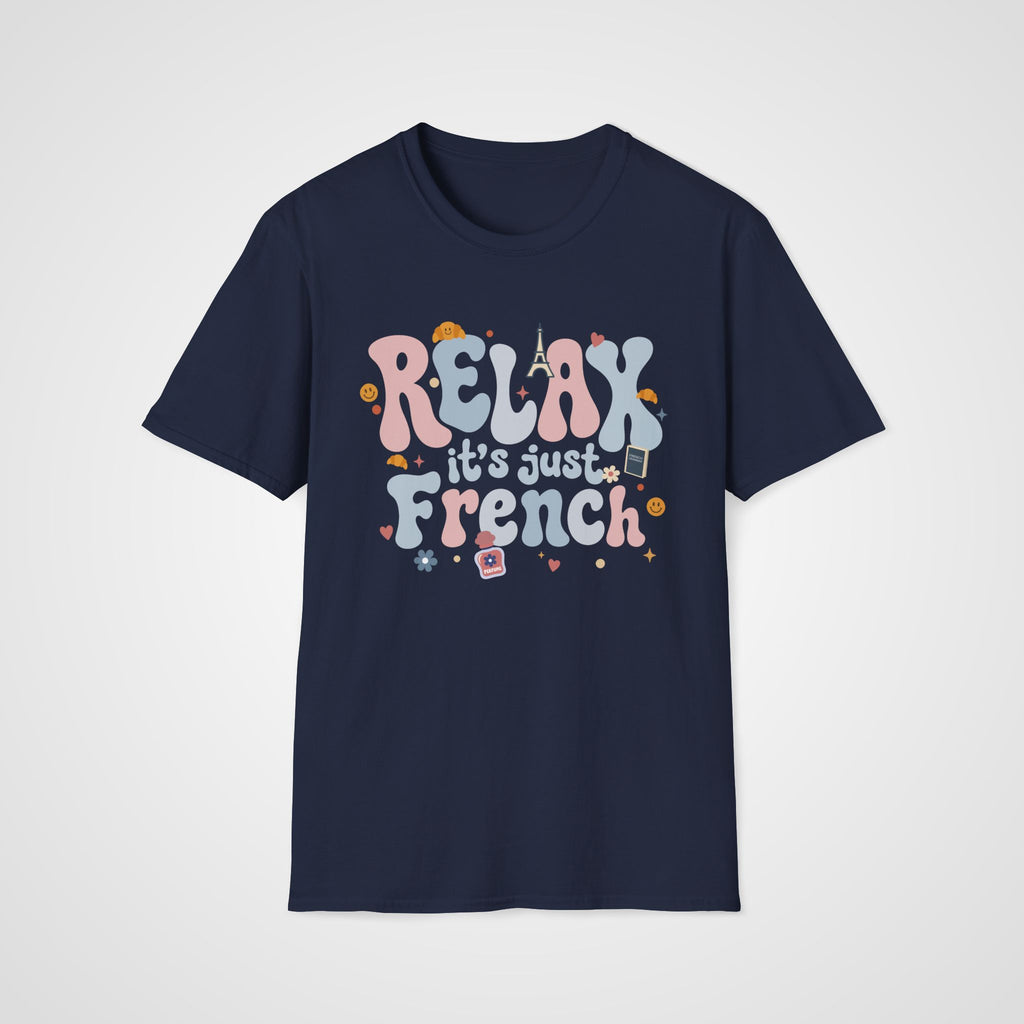 Relax It's Just French T-Shirt in Navy