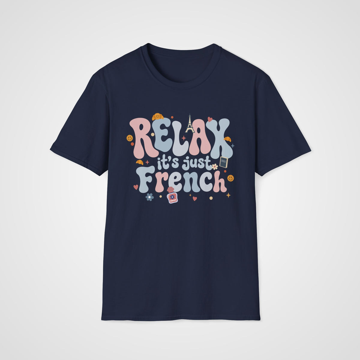 Relax It's Just French T-Shirt in Navy