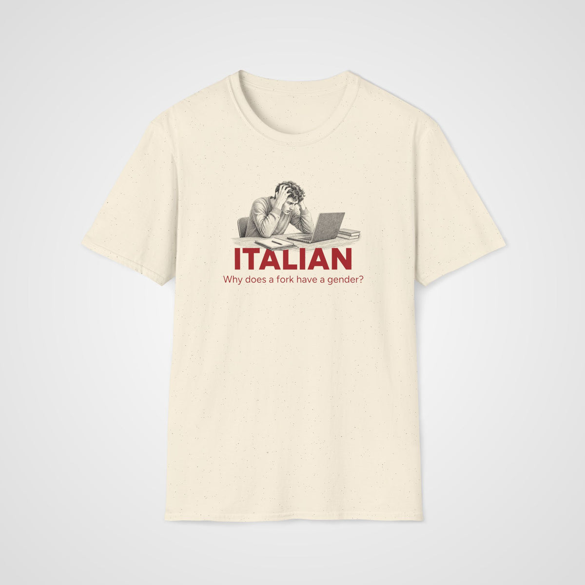 Italian Fork Gender T-Shirt in Natural